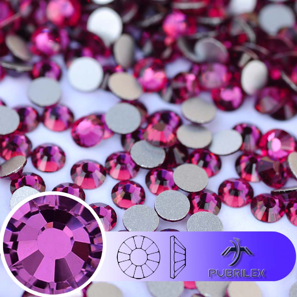 Nail Art Fuchsia - الفوشيه SS3-SS30 الزجاج الراين كريستال بريق