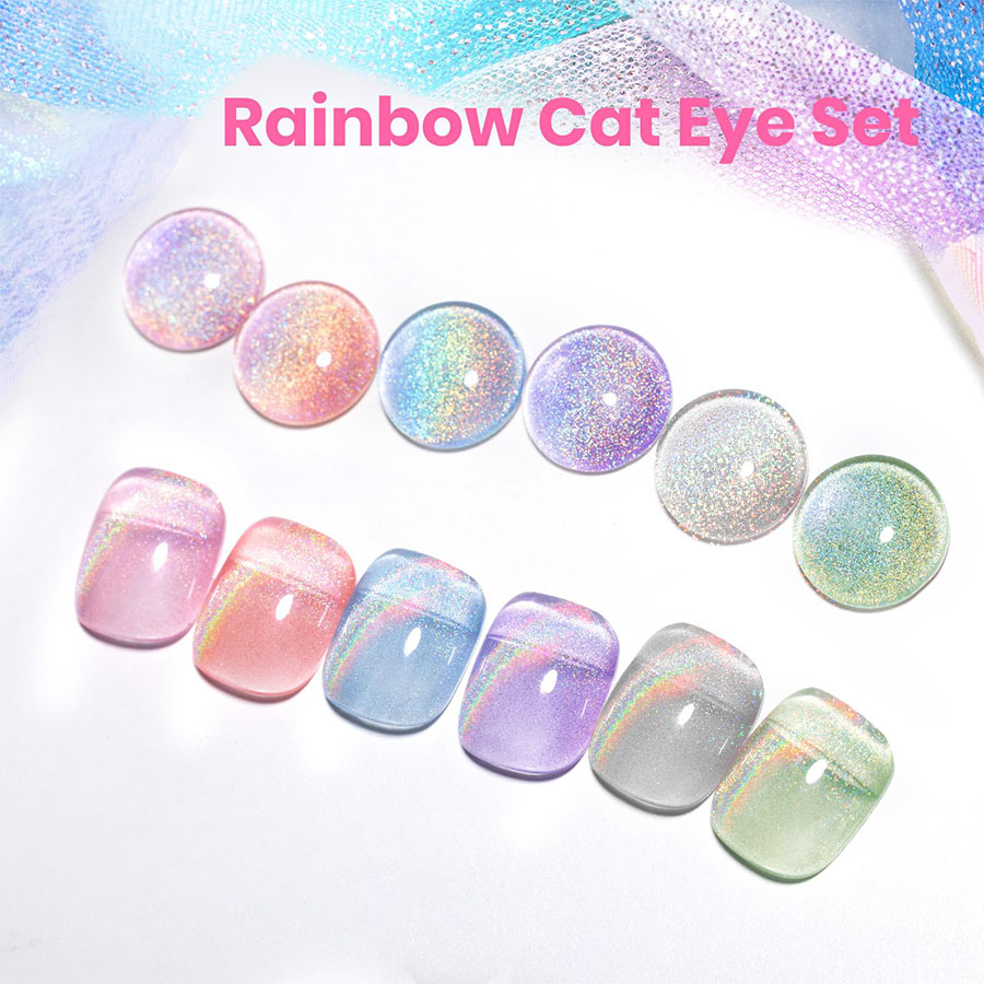 Nail Art Rainbow - QAZIXU مجموعة طلاء أظافر جل عين