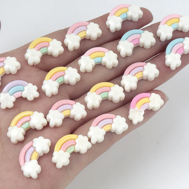 Nail Art Rainbow - 30 قطعة/300 قطعة من الراتنج الملون