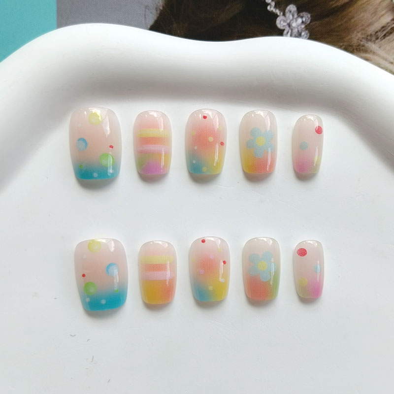 Nail Art Rainbow - 10 قطع من أظافر الفقاعات الملونة