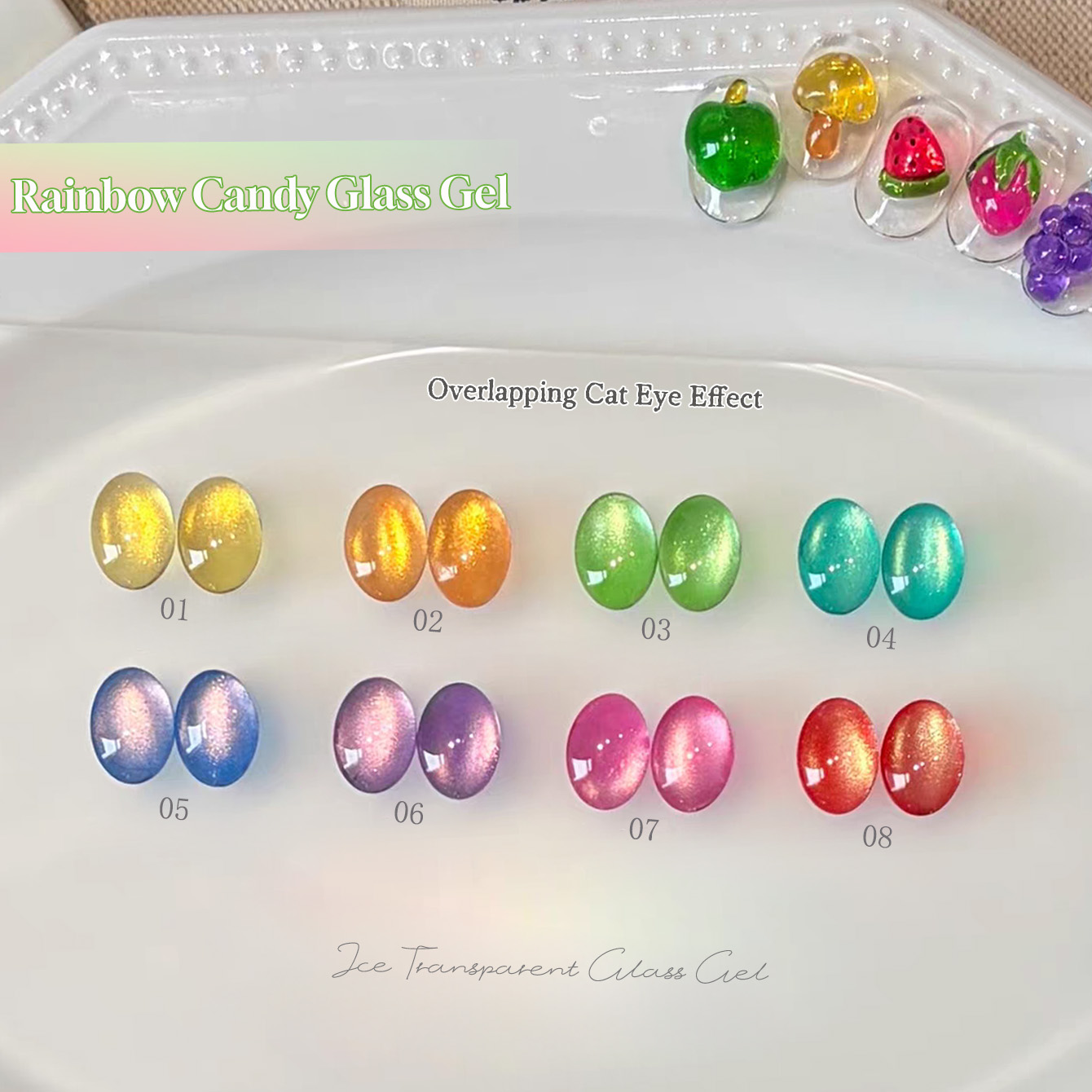 طلاء أظافر جل زجاجي شفاف من شا - مراجعة Nail Art Rainbow وسعره